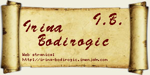 Irina Bodirogić vizit kartica